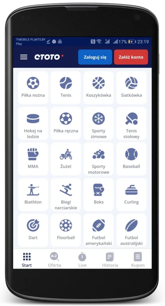 etoto pl Aplikacja mobilna kasyna online
