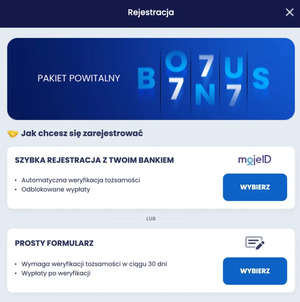 etoto pl Rejestracja konta w kasynie online