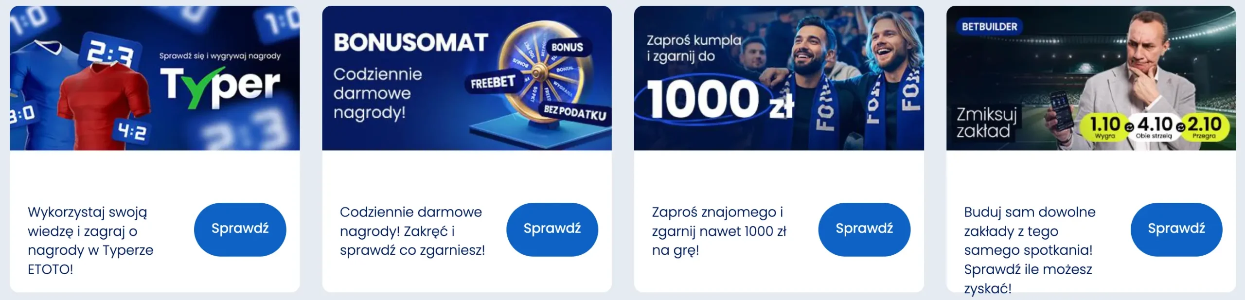 etoto pl Bonus powitalny dla nowych użytkowników